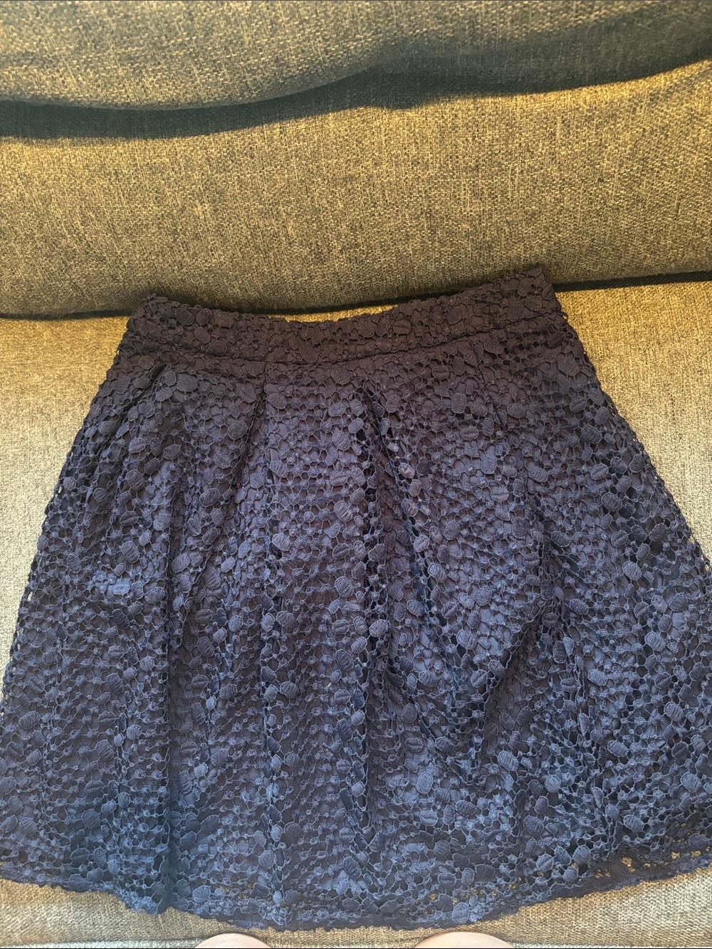 Boden Navy Floral Lace Skater Skirt
